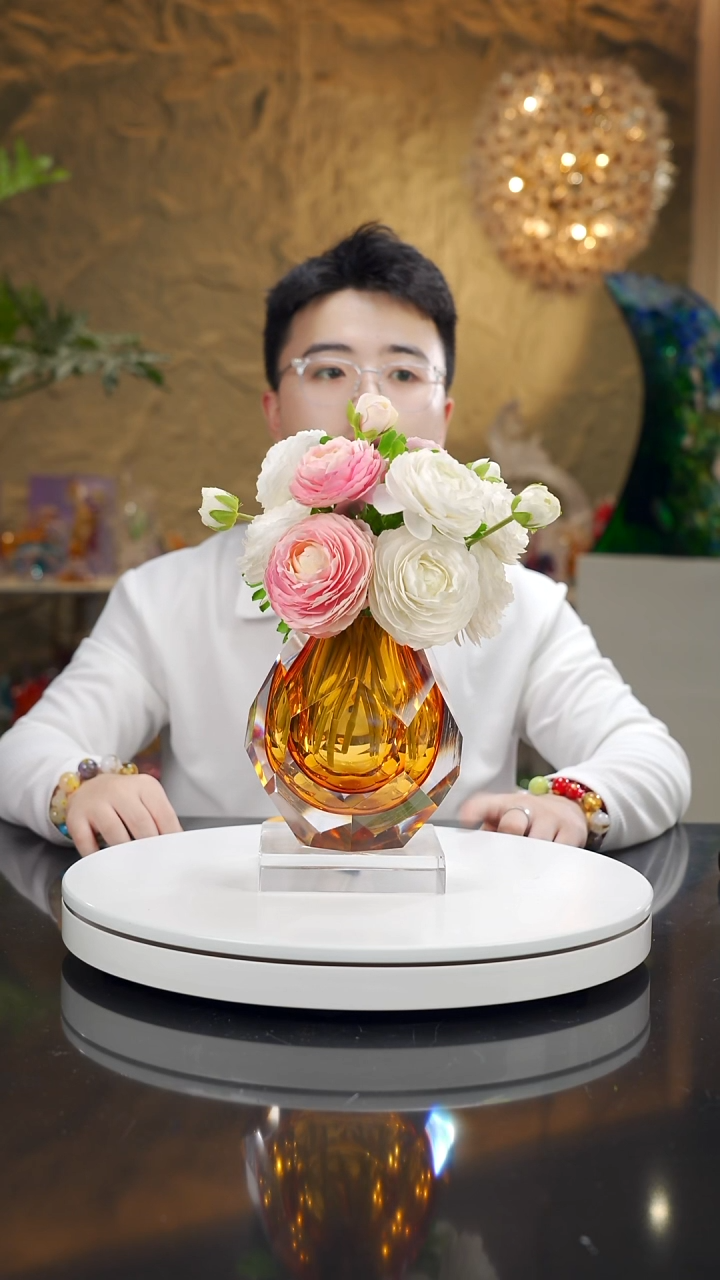 琉璃手工艺品切面琥珀大香薰瓶