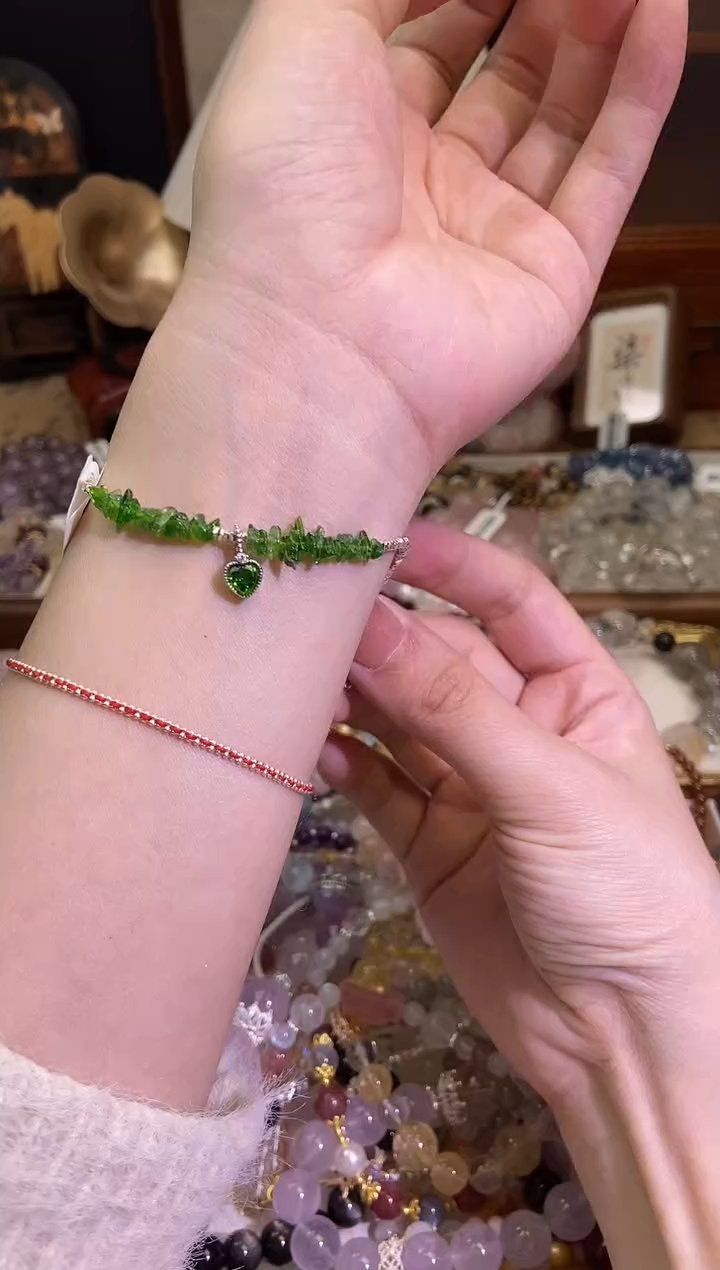 【闪购商品】透辉石手串银S925镶嵌3064