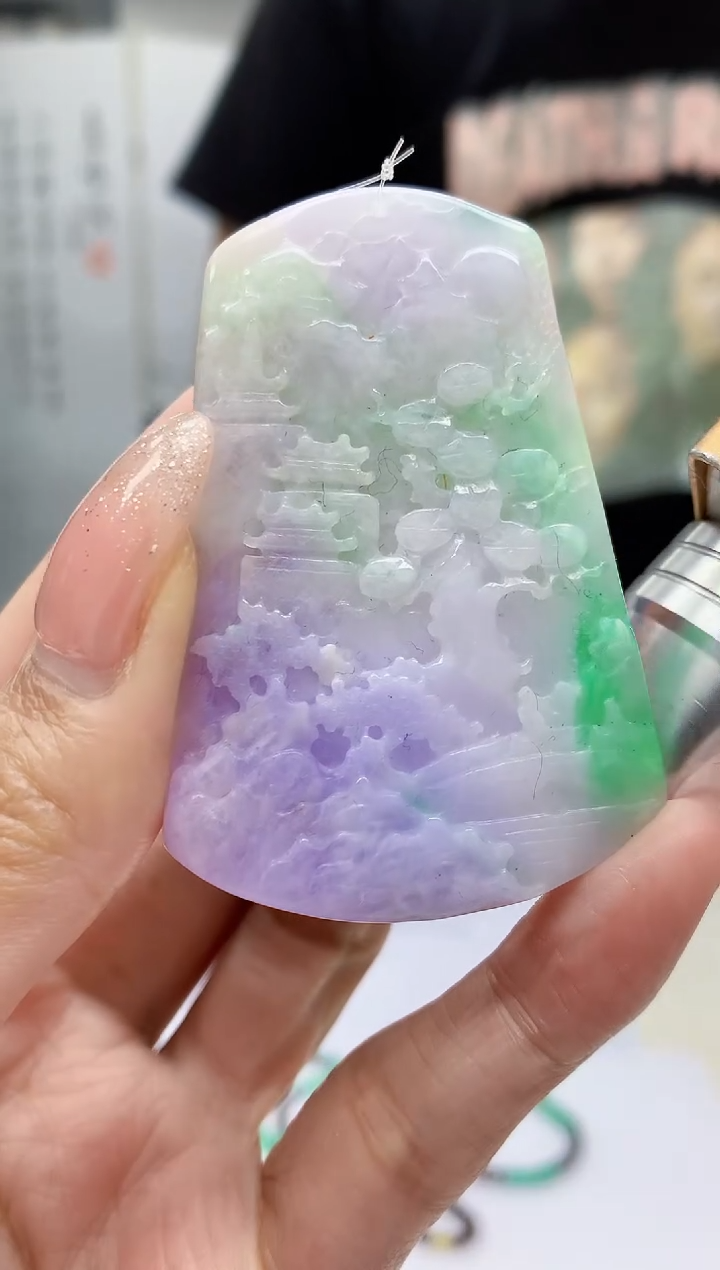 【闪购商品】定制翡翠未镶嵌4688MM-毛货挂件145赠珠链