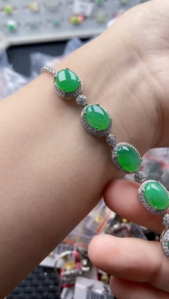 翡翠戒指银S925镶嵌101010--5