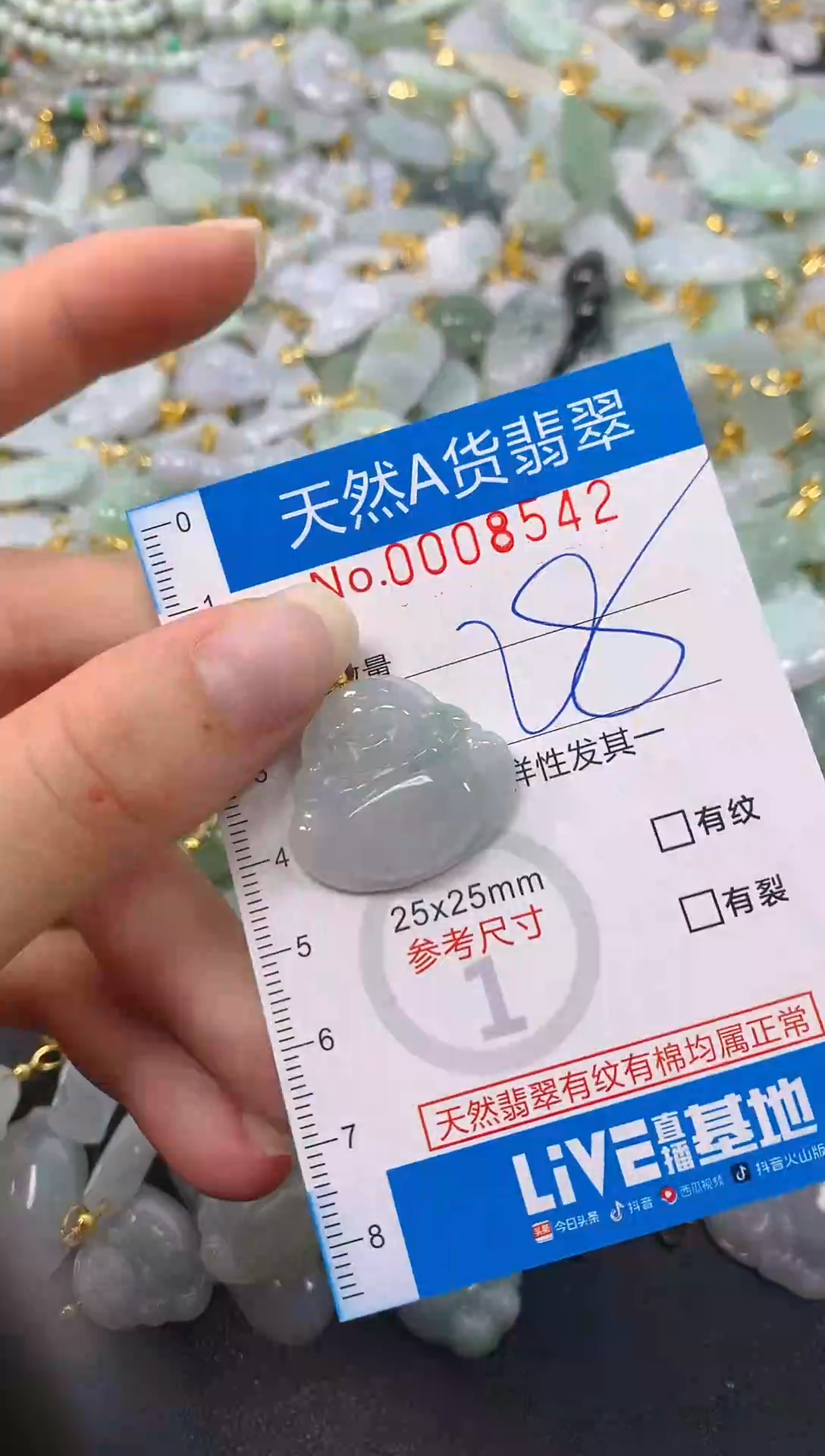 颈饰未镶嵌翡翠净货挂件-8542