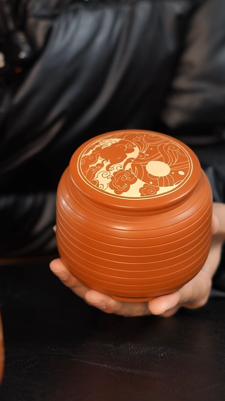 026 花生罐 完品 醒茶罐 云水山涧