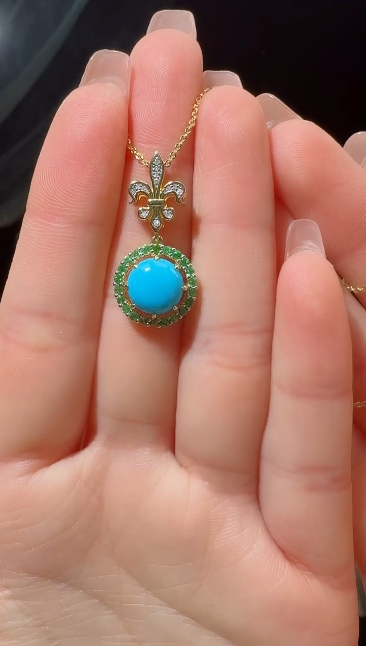 未镶嵌绿松石吊坠(不含链)天然绿松石吊坠