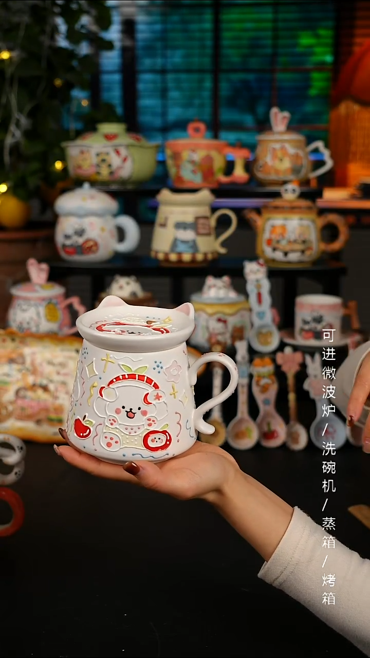 陶瓷便携款景德镇高温釉下彩纯手绘创意瓷 