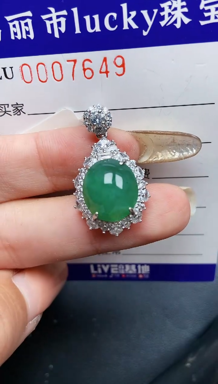 【闪购商品】翡翠颈饰银S925镶嵌7649