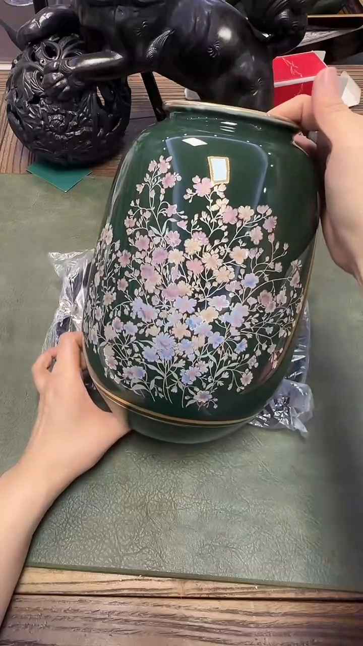 蓝*501九谷陶胜花器