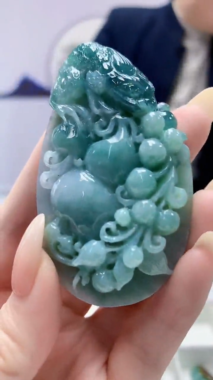 定制翡翠未镶嵌4969DD-毛货挂件47