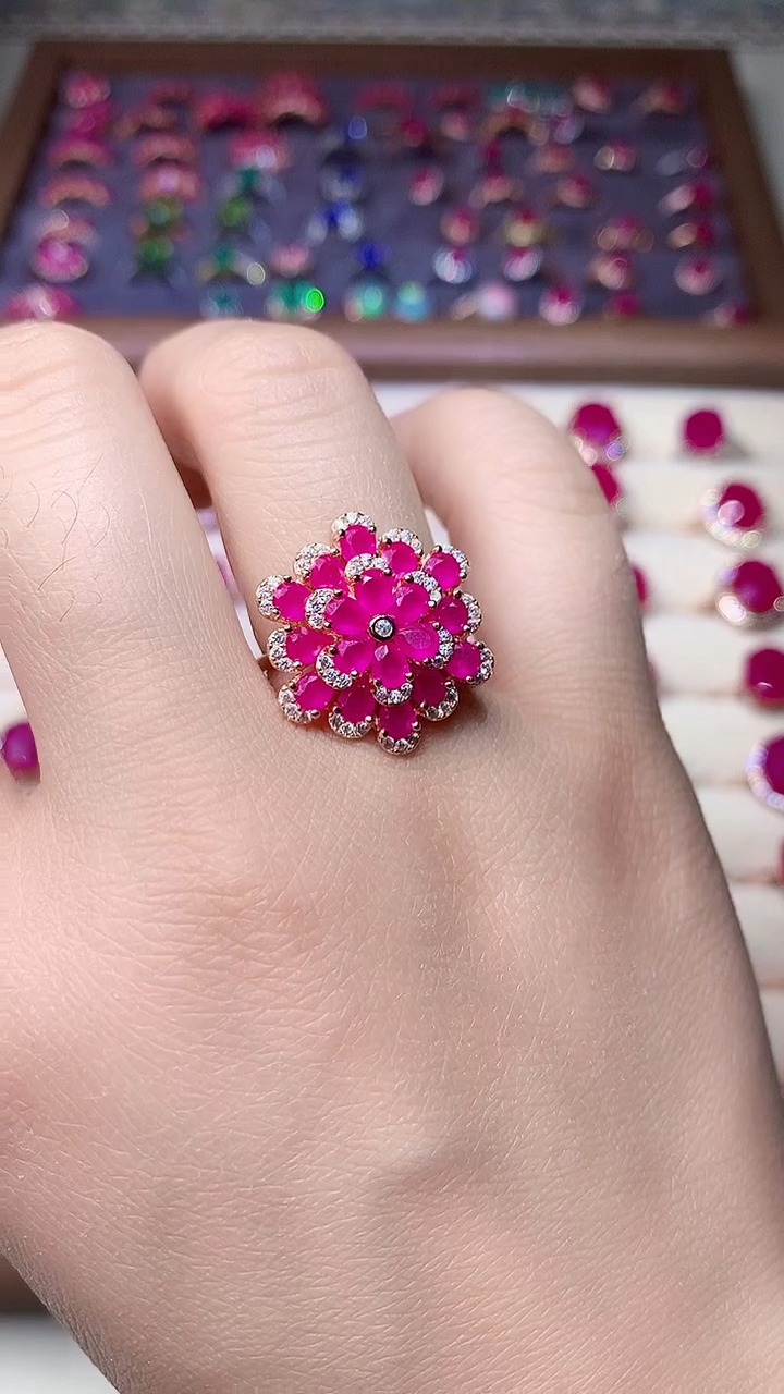 【闪购商品】红宝石戒指银S925镶嵌000