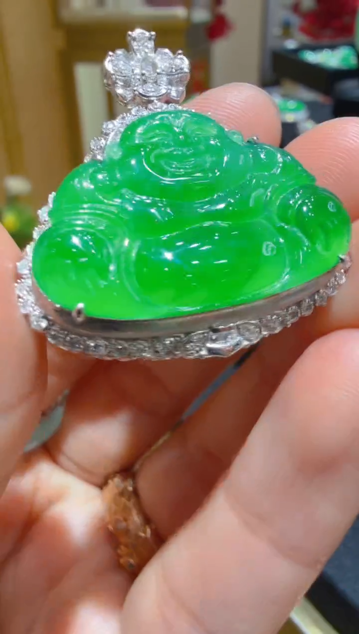 吊坠(不含链)18K金镶嵌翡翠多样性团购发一件