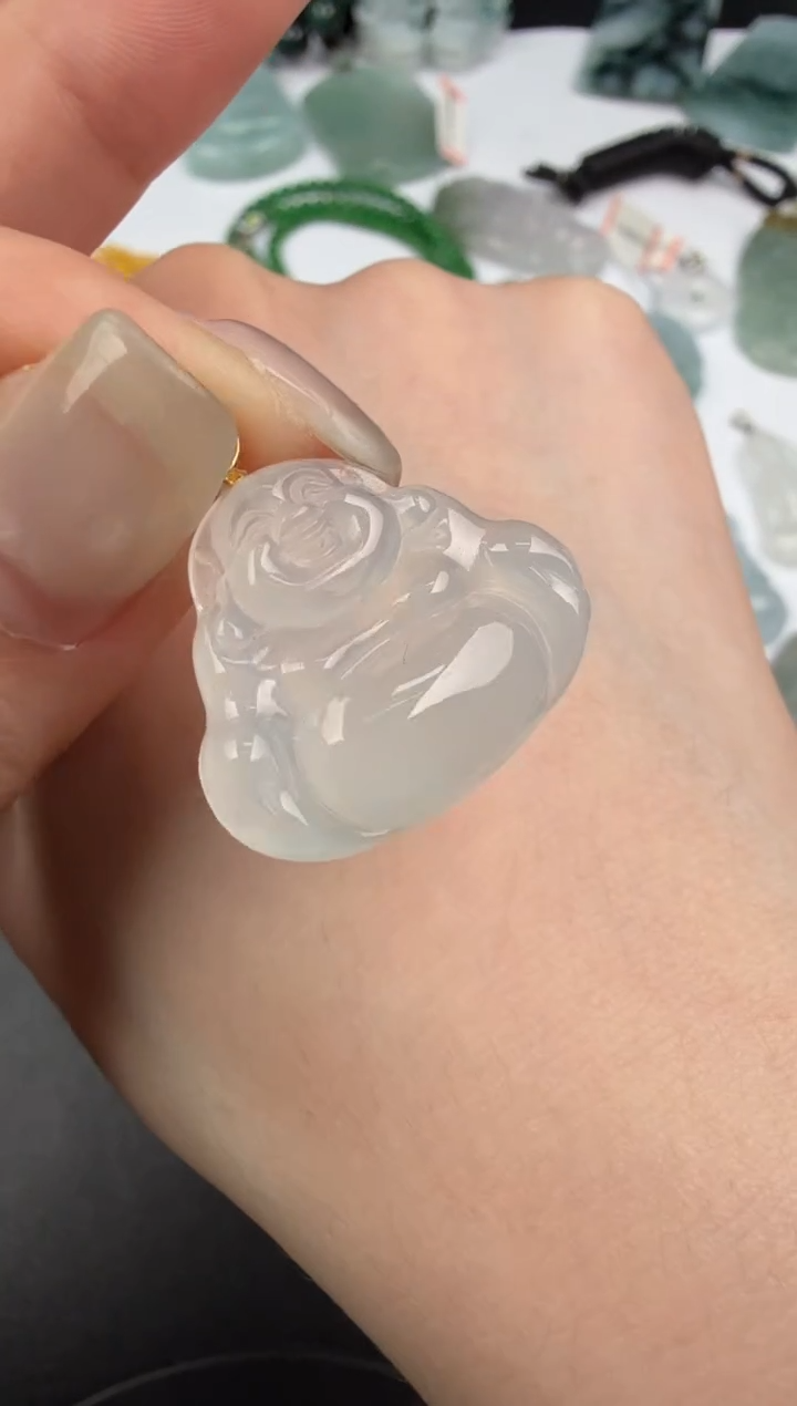 吊坠(不含链)18K金镶嵌翡翠-201翡翠饰品