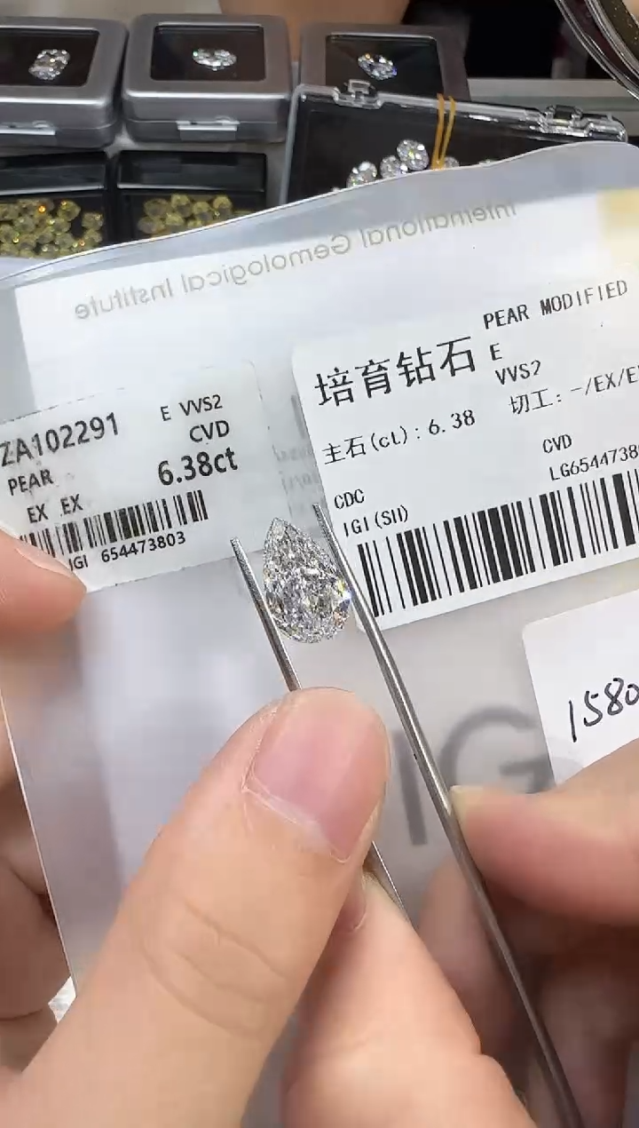 裸石实验室培育钻石@ 6.38ct 先鉴赏，再定制！