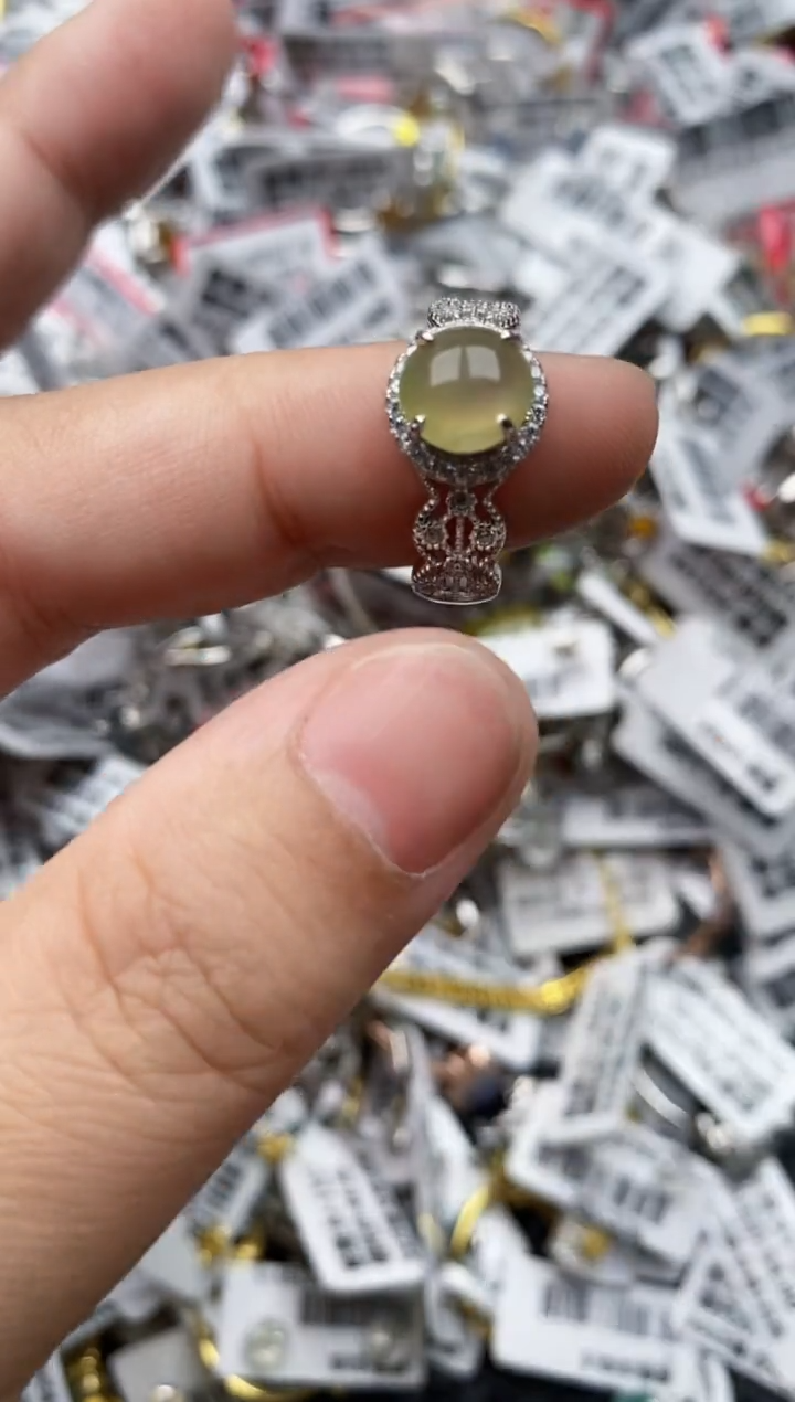 【闪购商品】翡翠戒指银S925镶嵌44444---4