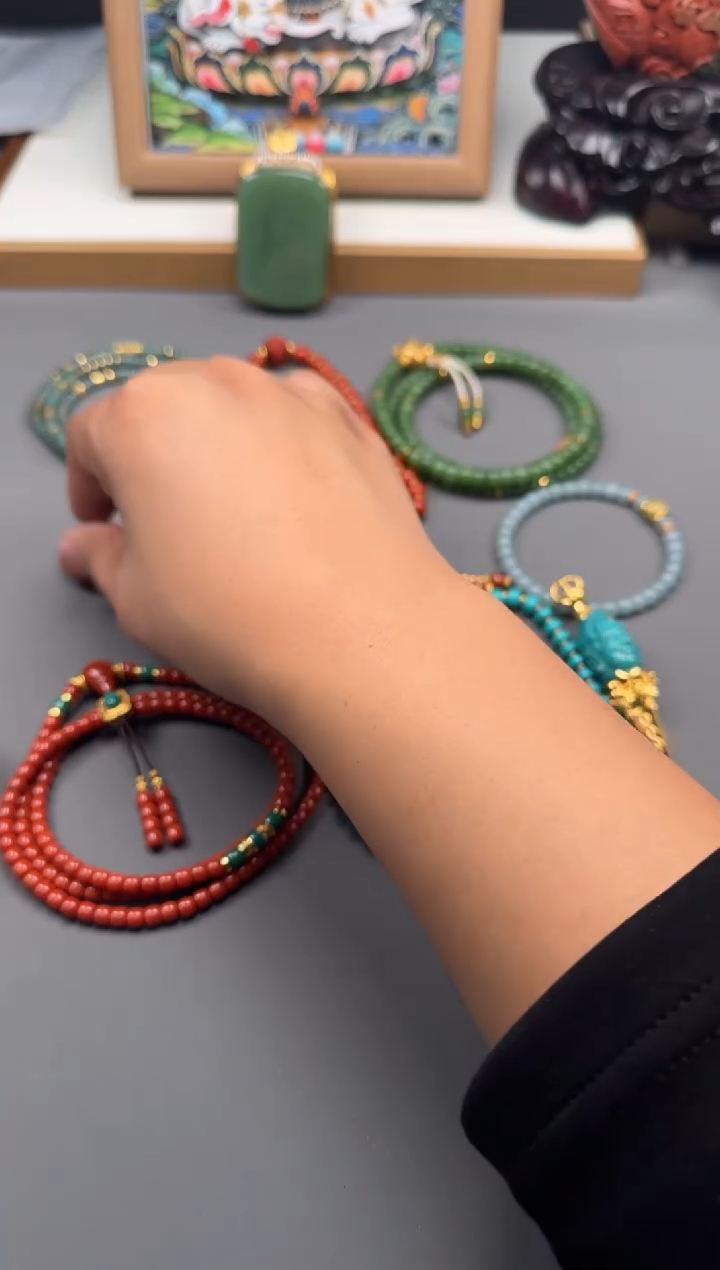 【闪购商品】南红玛瑙手串手串18K金镶嵌手串手串