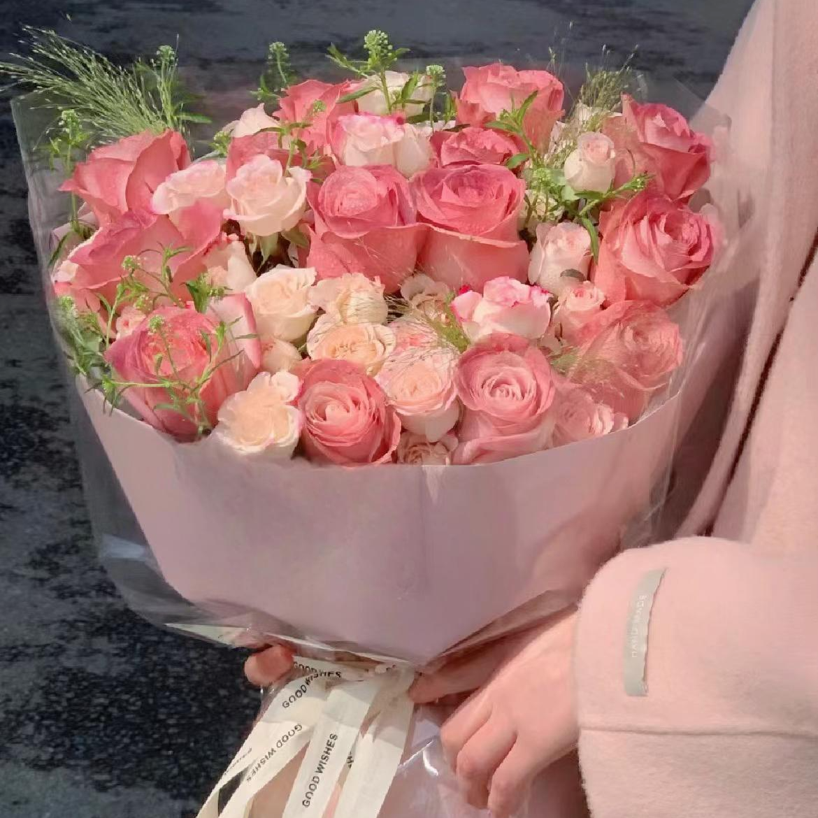 【爱意渐浓】16朵午后红茶折射泡泡混搭花束生日鲜花送女朋友闺蜜礼物花束鲜花小时达同城配送