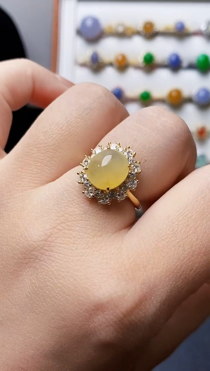 银S925镶嵌戒指翡翠1175