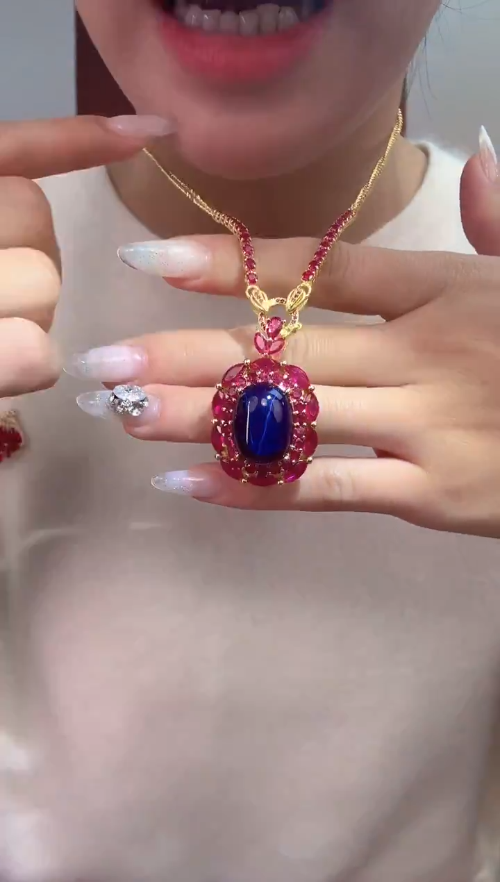 非金属无非金属无蓝紫色 六芒星项链