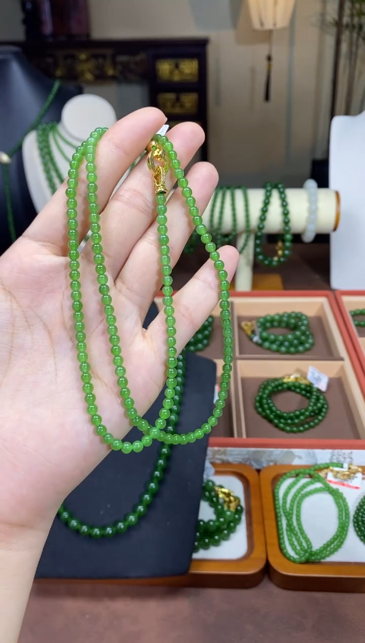 【闪购商品】和田玉（碧玉）未镶嵌颈饰4无矿毛衣链