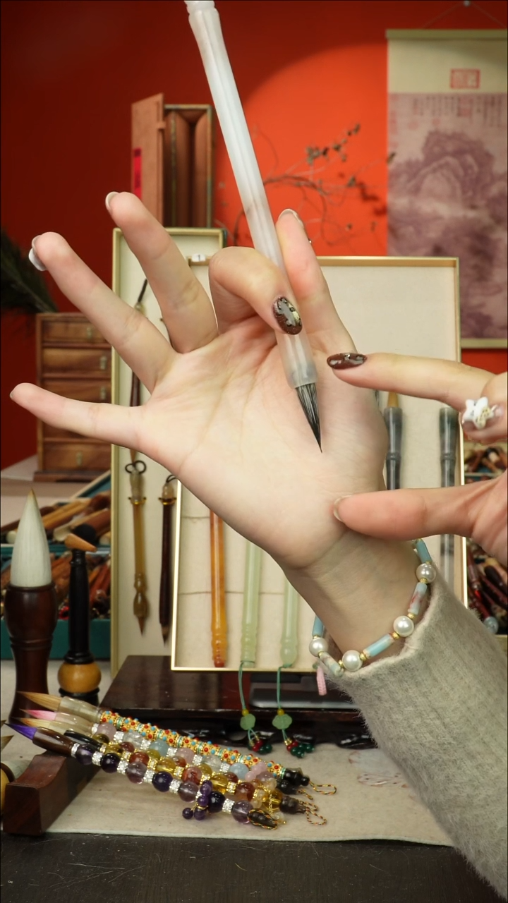 36号闪孤品高货毛笔链接 清水试笔 蘸墨不退