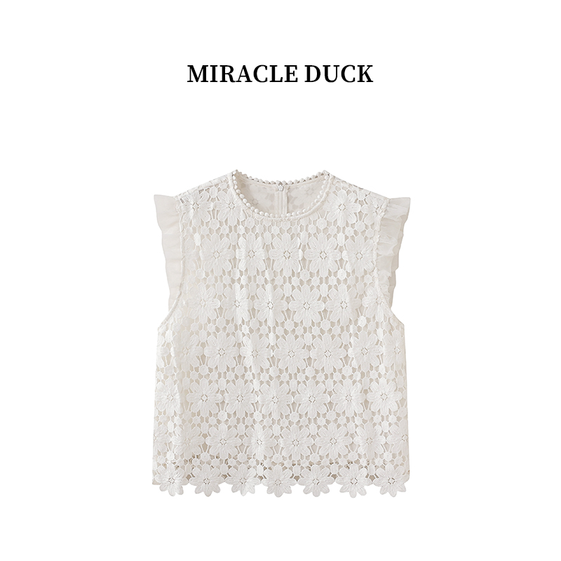 2号【千金风】】夏季时尚气质珠蕾丝百搭短袖女士上衣C1594