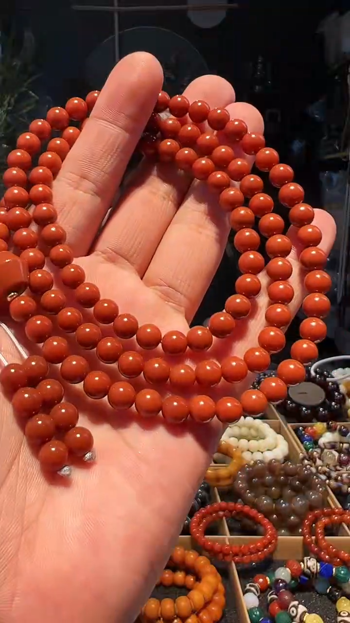 【闪购商品】南红玛瑙手串未镶嵌7+柿子黄精圆108