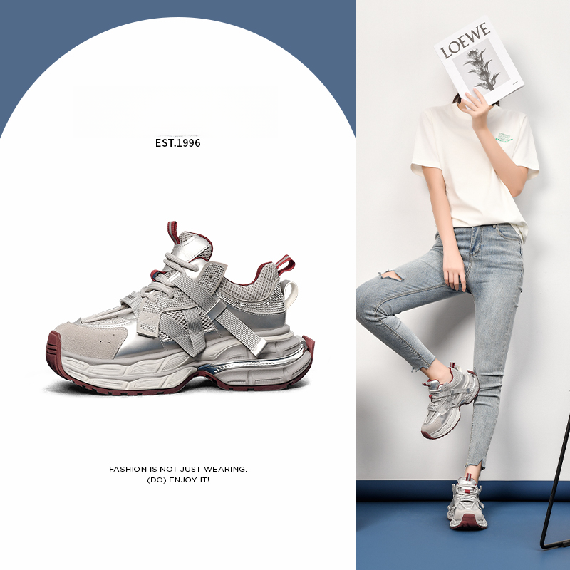 2025厚底安哥拉红老爹鞋小个子显高透气ins女鞋B1094B95722