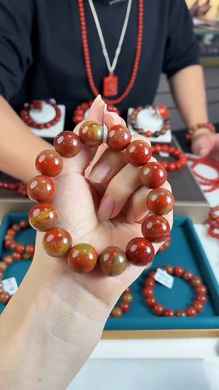 未镶嵌大山包包浆哑光手串15mm南红玛瑙一个/条