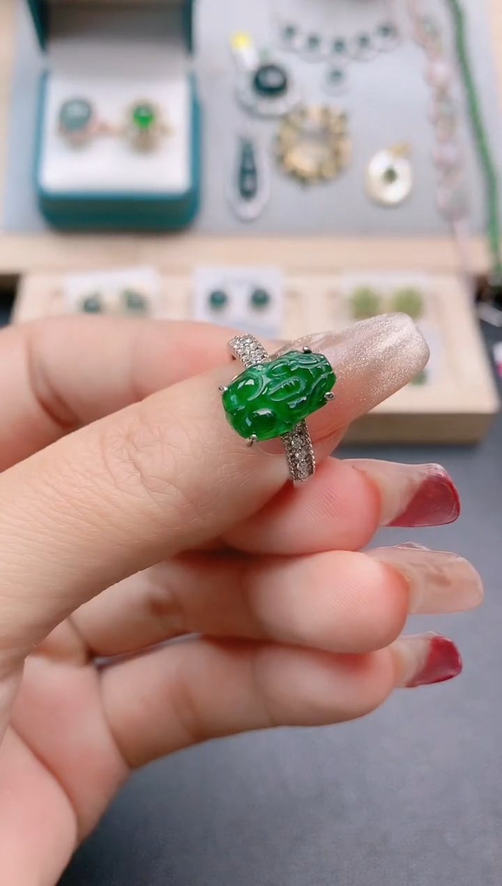 【闪购商品】翡翠戒指银S925镶嵌11111111111
