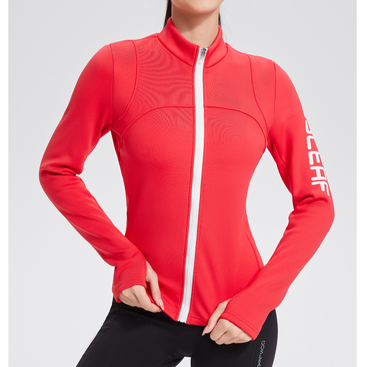 【科里芙厚绒清货】加厚绒立领保暖运动外套显瘦弹力拉链防风夹克