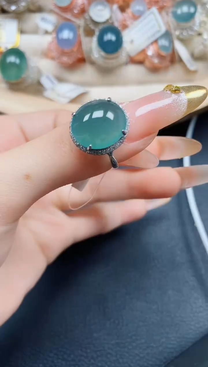 【闪购商品】翡翠戒指银S925镶嵌翡翠