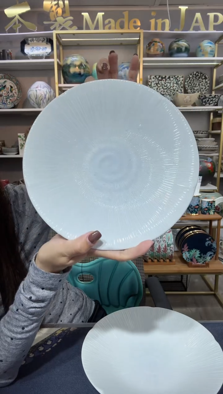 陶瓷京千段平盘22cm两个