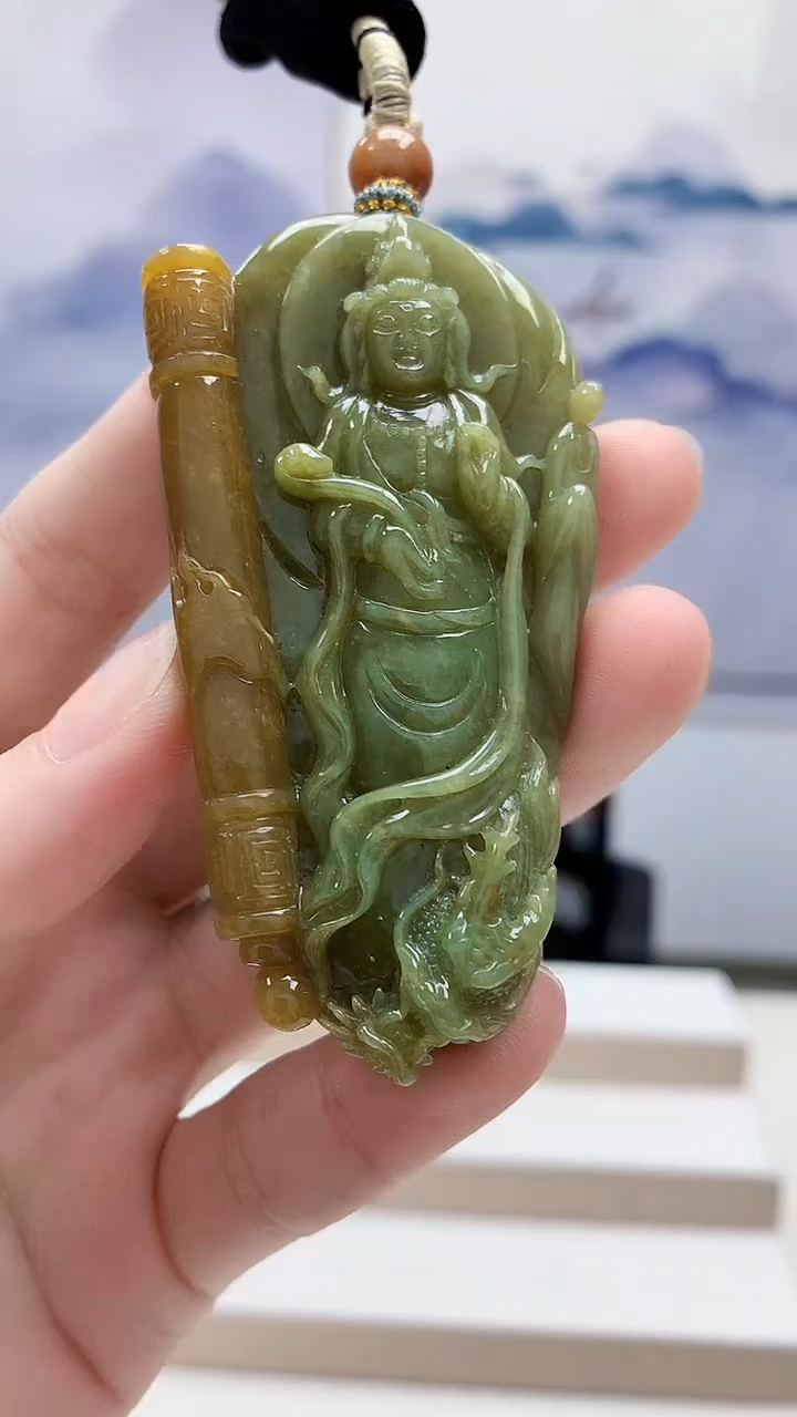 未镶嵌定制翡翠5028ry-毛货挂件60