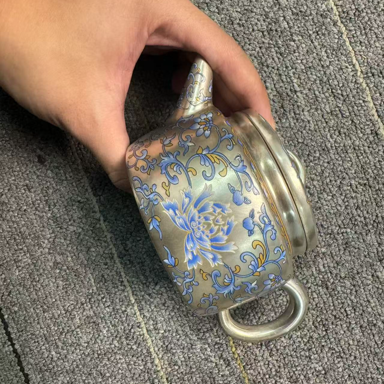 缠枝莲汉瓦壶2518