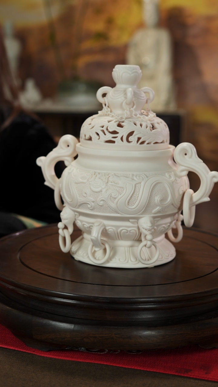 摆件陶刺*客【陈明良大师作品】宝莲香炉