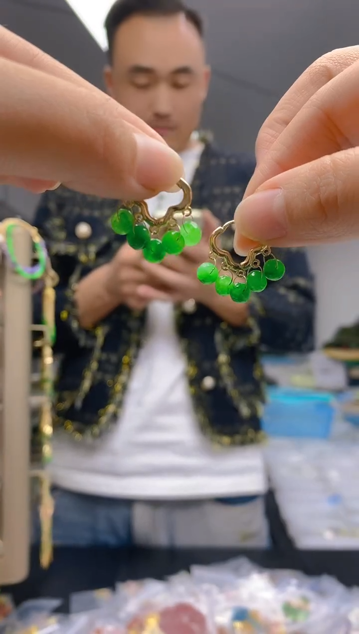 【闪购商品】翡翠耳饰合金0190翡翠耳包