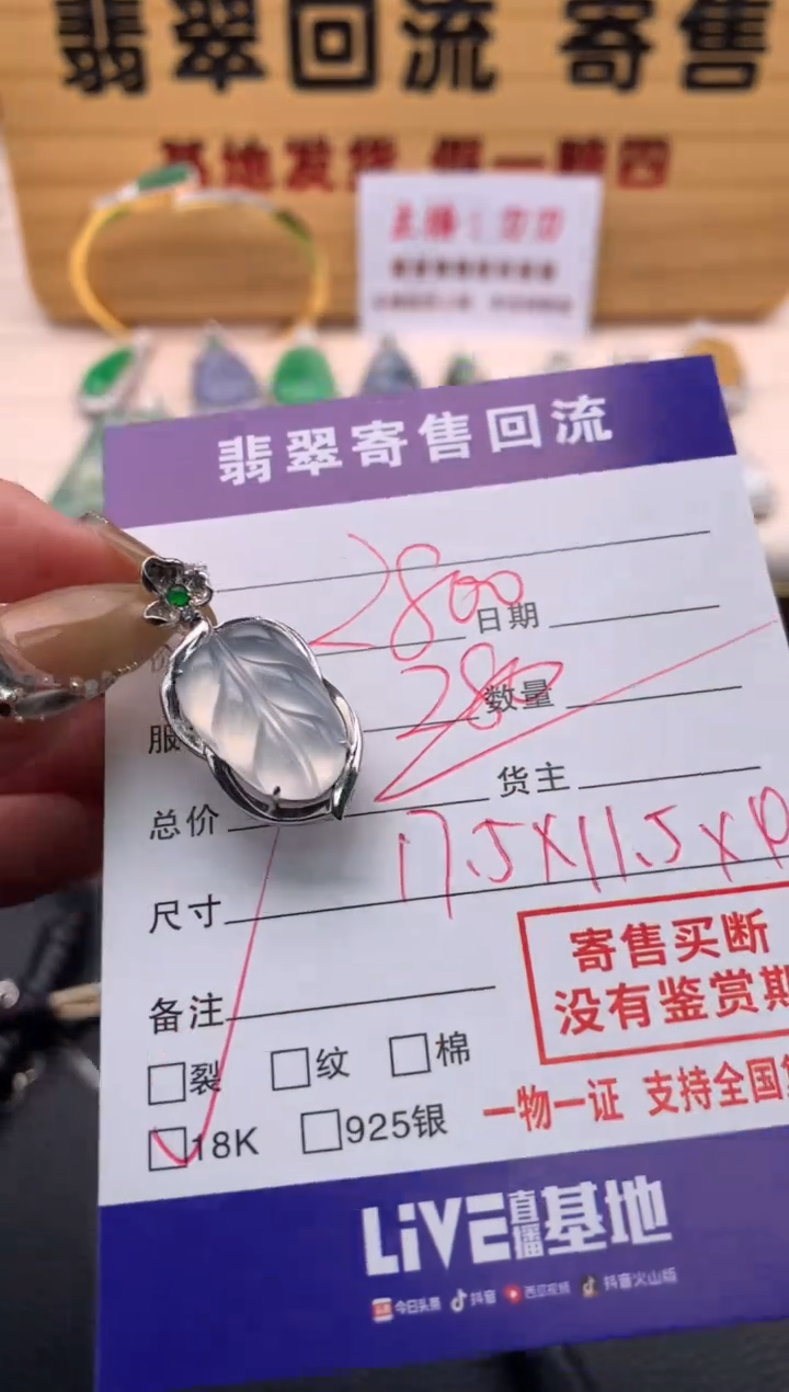 【闪购商品】翡翠颈饰18K金镶嵌21012044