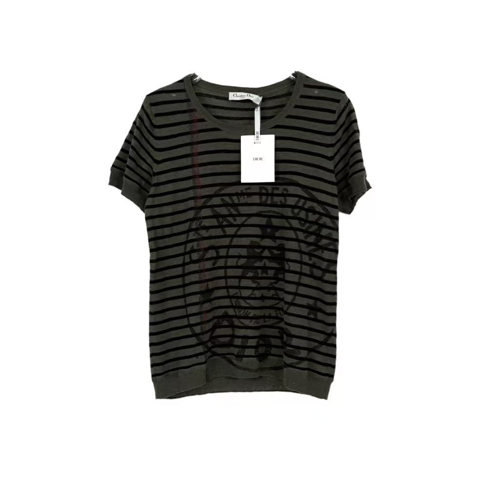 未使用 DIOR/迪奥 汤/P235298126/双狮图案蜜蜂logo短袖