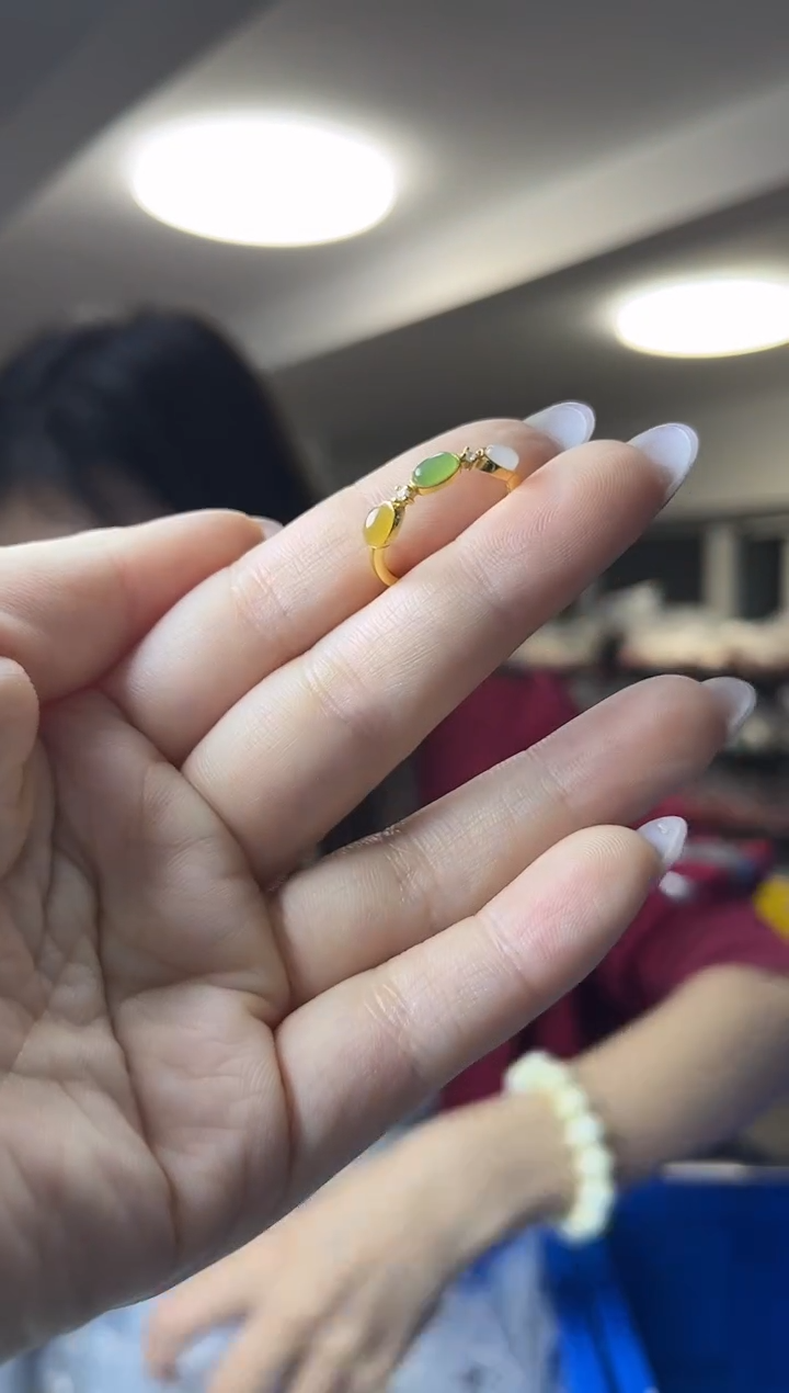 银S925镶嵌戒指和田玉（多样性发一件）