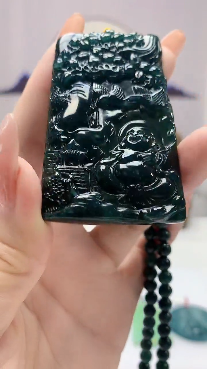 【闪购商品】定制翡翠未镶嵌4812DD-毛货挂件佛9