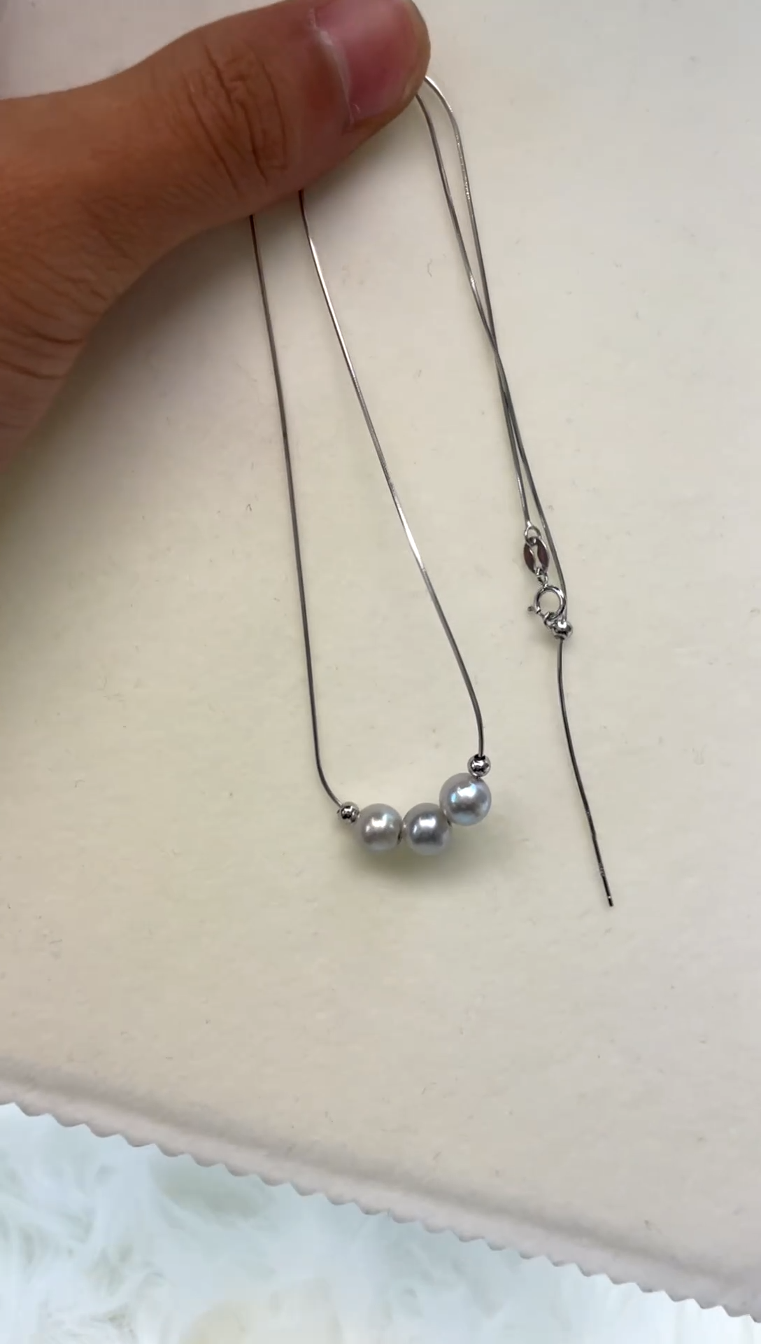 颈饰银S925镶嵌海水珍珠6-7