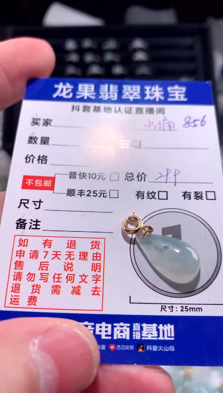 【闪购商品】翡翠颈饰未镶嵌水滴856