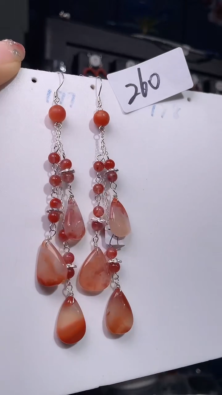 未镶嵌南红玛瑙耳饰喜欢拍