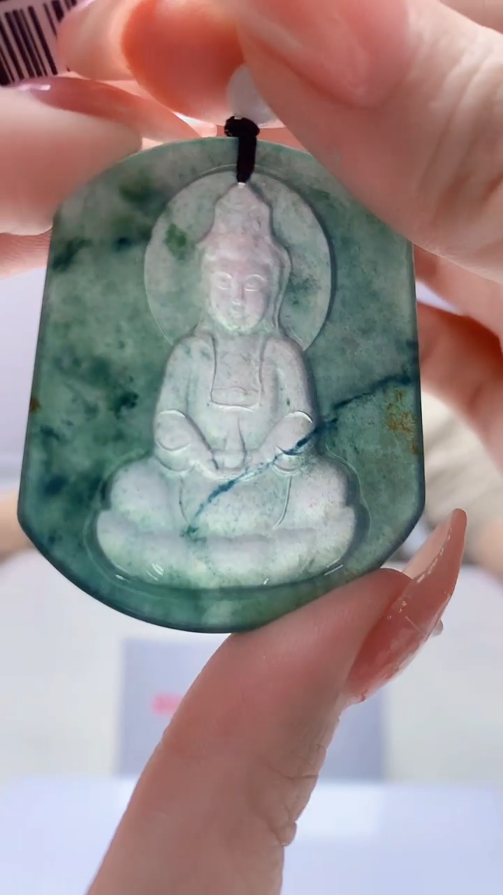 【闪购商品】定制翡翠未镶嵌1502DD-毛货挂件97