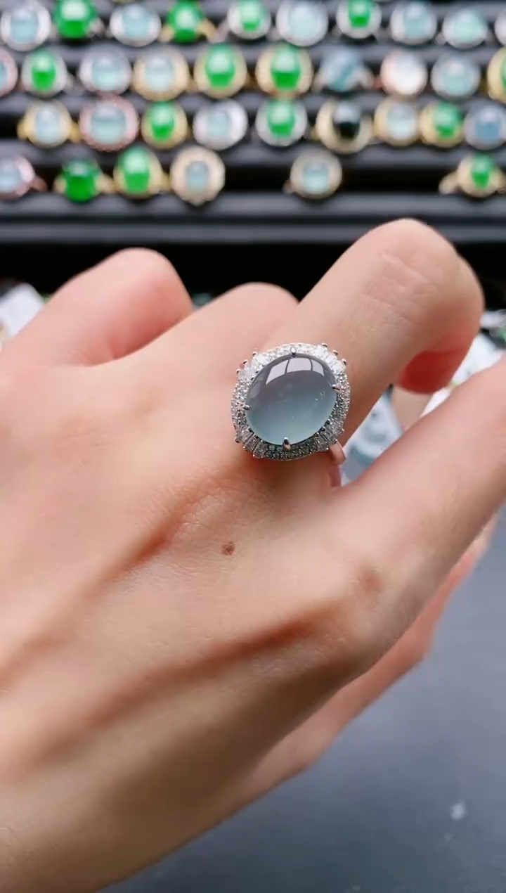 【闪购商品】翡翠戒指银S925镶嵌111111