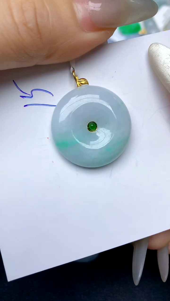 【闪购商品】翡翠颈饰18K金镶嵌15天然A货翡翠