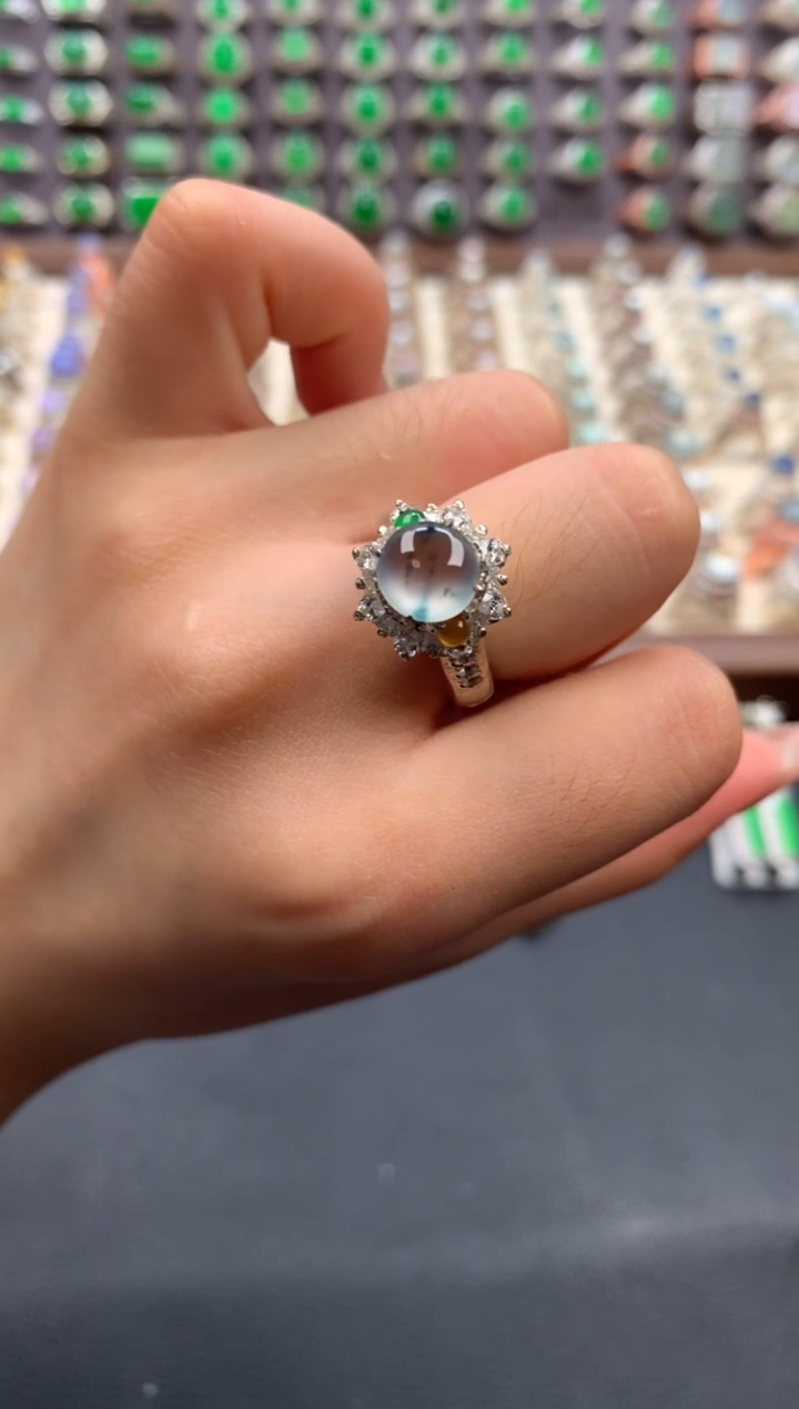 翡翠戒指未镶嵌天然缅甸A货翡翠未镶嵌 粉丝福利