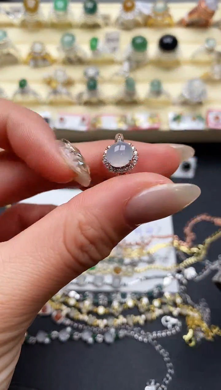 【闪购商品】翡翠戒指银S925镶嵌缅甸翡翠3