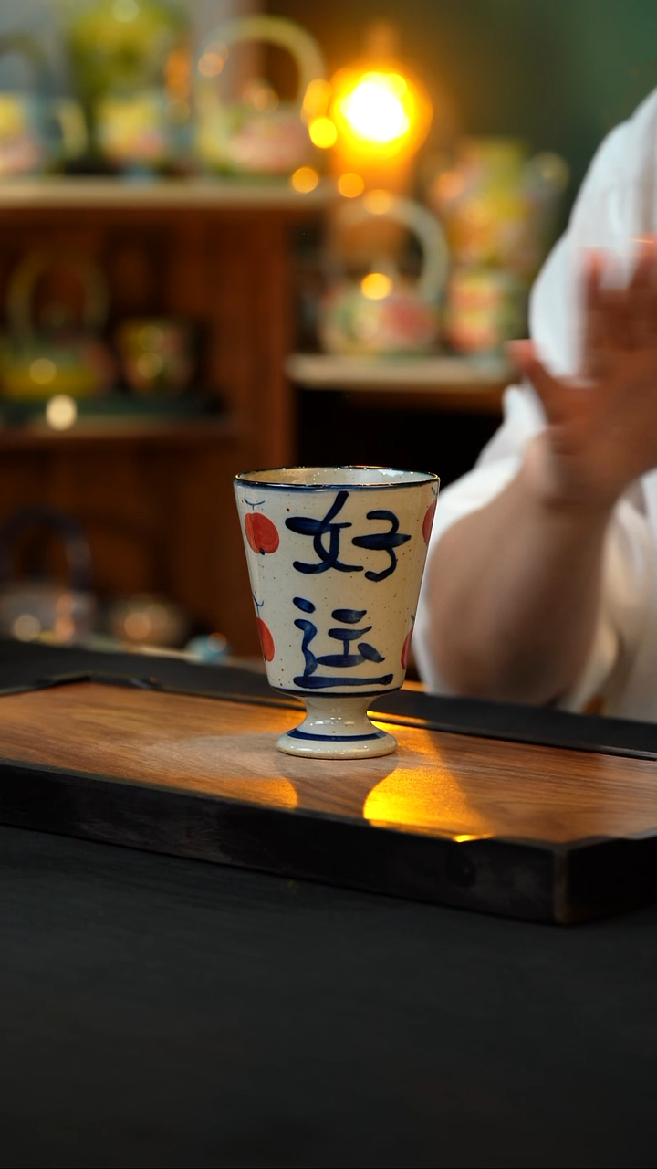 杯手绘心瓷陶瓷浮力