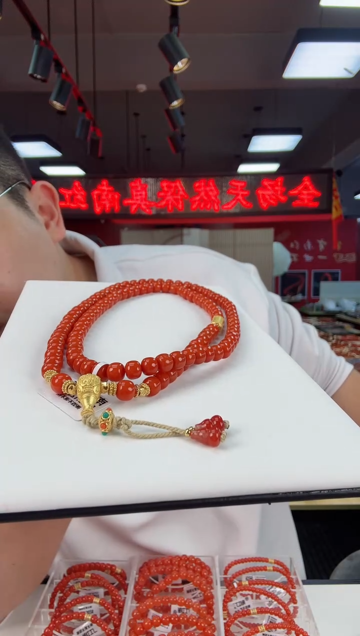 【闪购商品】南红玛瑙毛衣链diy7+银S925镶嵌一个/条