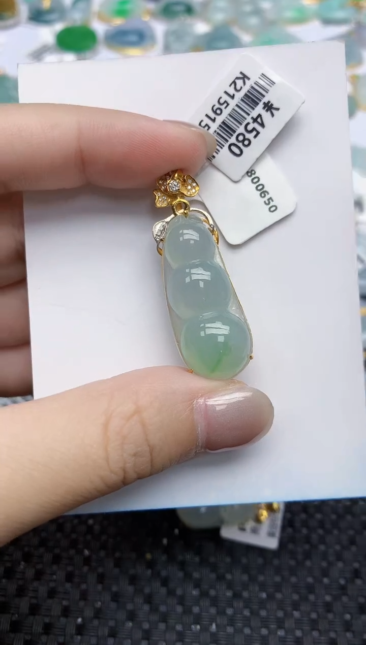 【闪购商品】翡翠颈饰18K金镶嵌天然翡翠A货