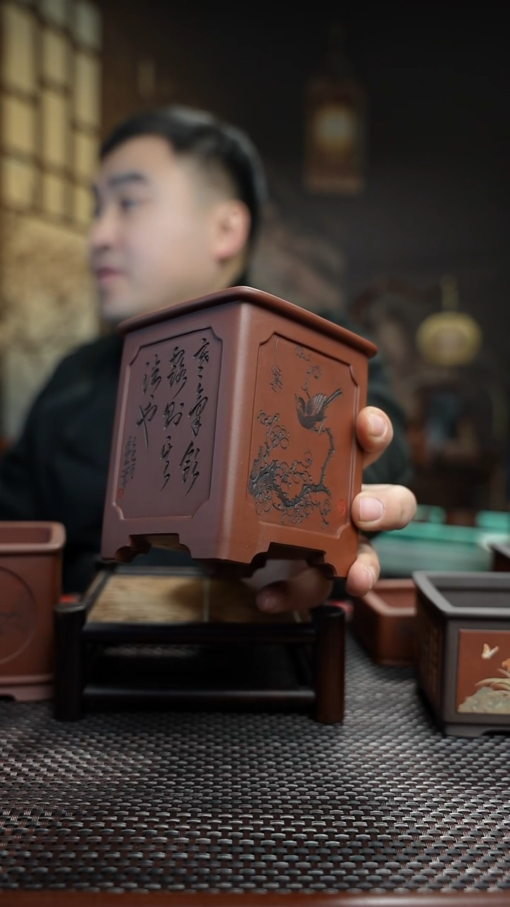 紫砂花盆玉**哥長木軒精品紫砂